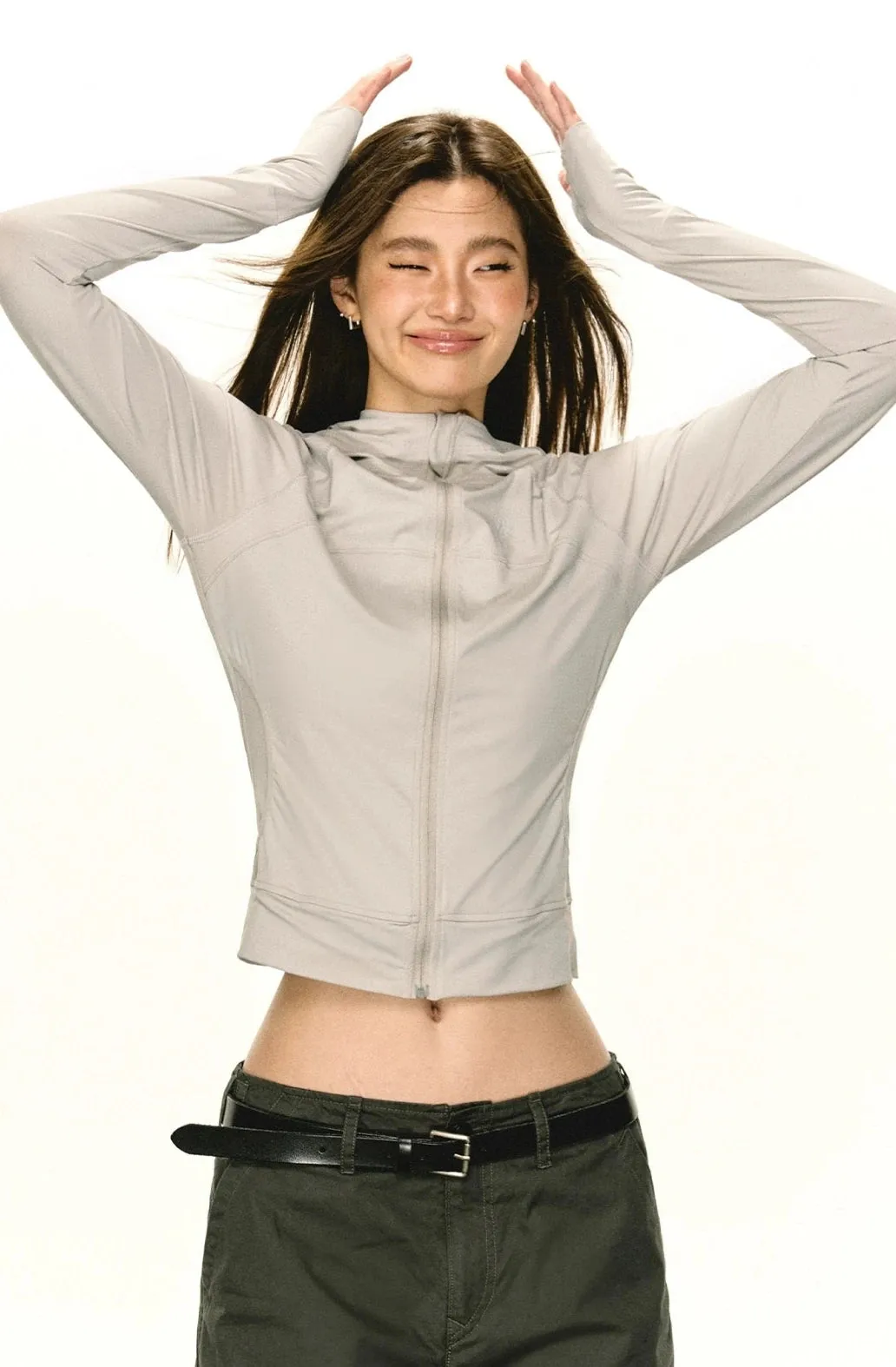 Lightweight Sun Sleeve Hooded Zip Jacket